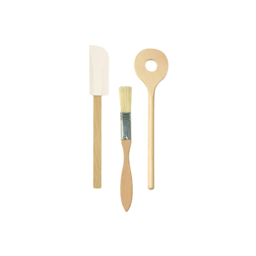 70430765 Gluckskafer Wooden pastry set 3 elem. (scraper spoon brush)