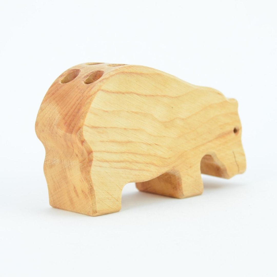 74001616 Drei Blatter Wooden Pencil Holder - Hippo