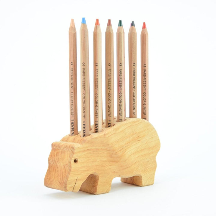 74001616 Drei Blatter Wooden Pencil Holder - Hippo