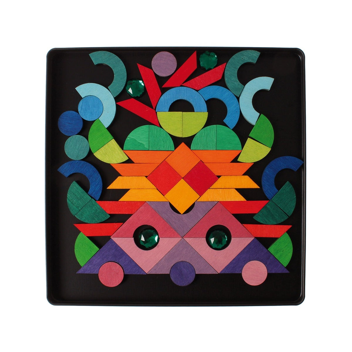 91177 Grimm's Magnet Puzzle Triangle, Square, Circle with Sparkling Parts