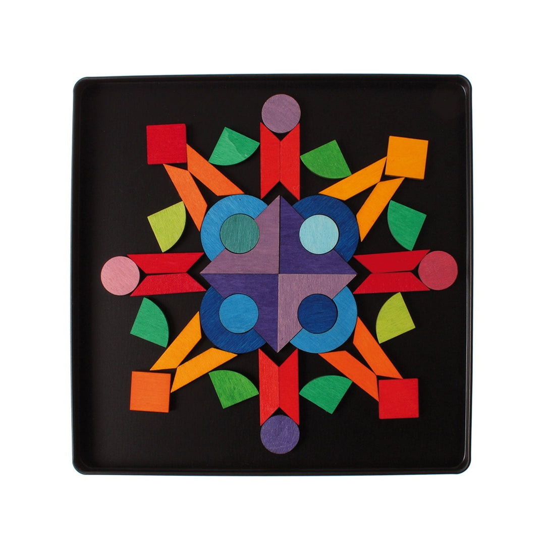 91177 Grimm's Magnet Puzzle Triangle, Square, Circle with Sparkling Parts