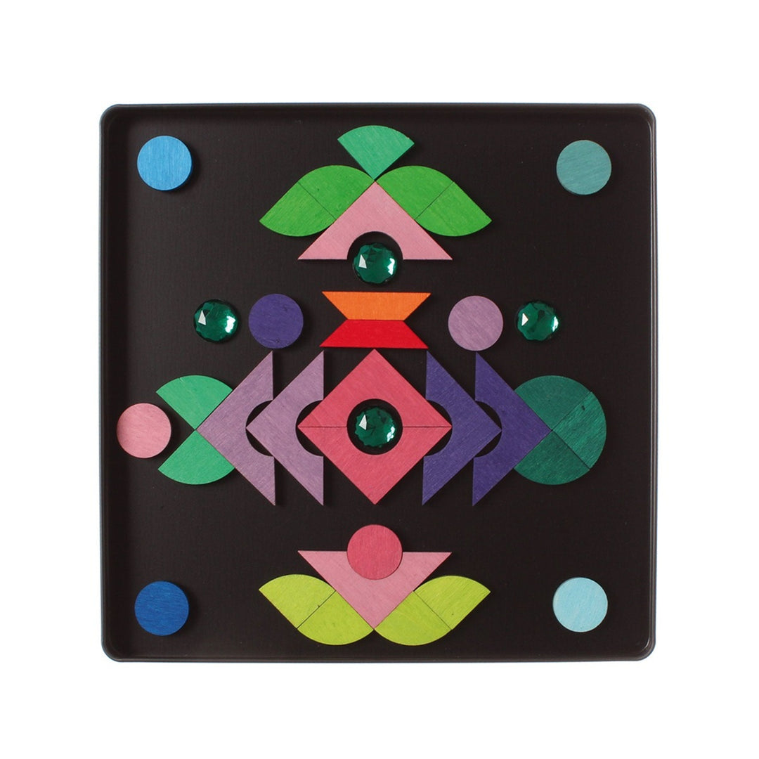 91177 Grimm's Magnet Puzzle Triangle, Square, Circle with Sparkling Parts