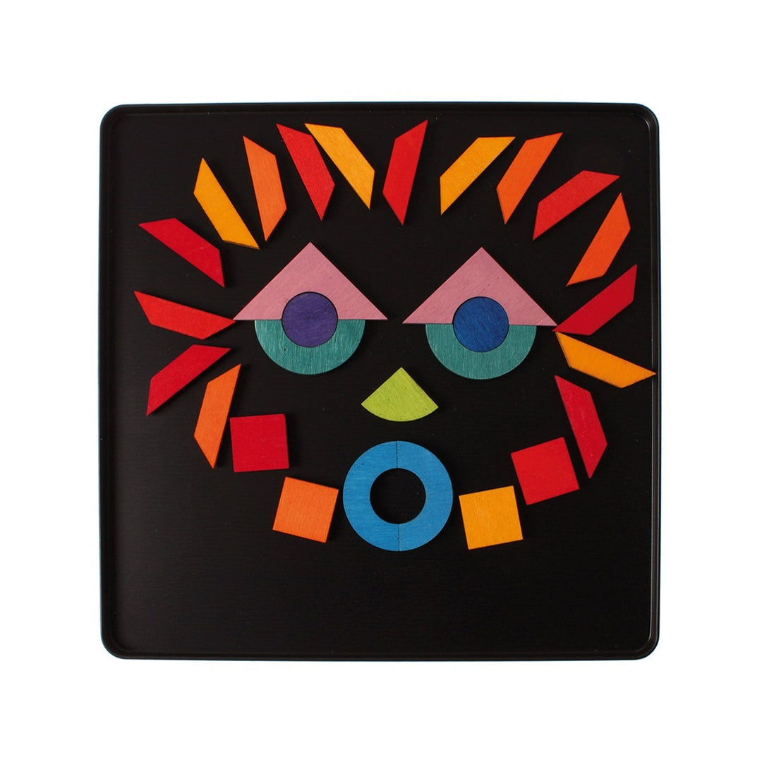 91177 Grimm's Magnet Puzzle Triangle, Square, Circle with Sparkling Parts
