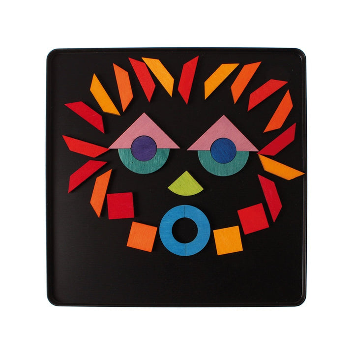 91177 Grimm's Magnet Puzzle Triangle, Square, Circle with Sparkling Parts