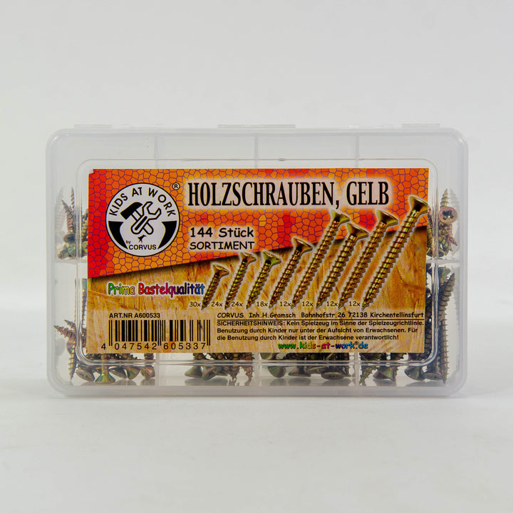Kids at Work Wood Screws Yellow Assorted
