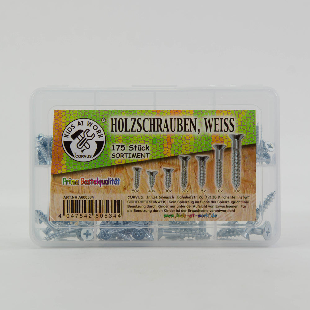 Kids at Work Wood Screws White Assorted