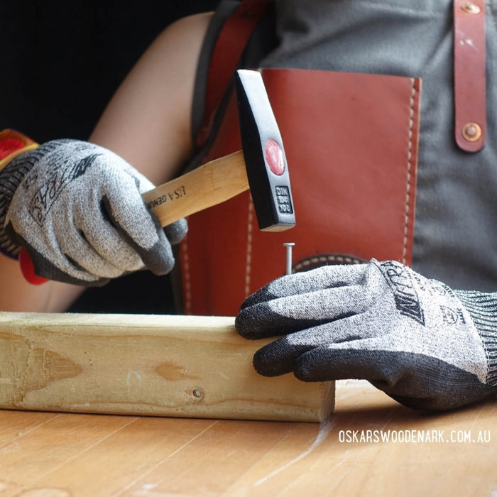 1600626 Corvus Kids at Work Gloves Cut Resistant with Kids at work Tool Box Wooden DIY Kit