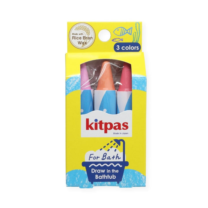B-FB3C-C Kitpas Rice bran Wax Bath Crayons 3 Colors Coral