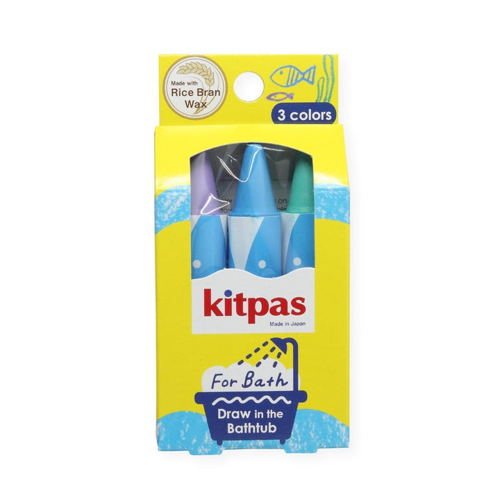 B-FB3C-F Kitpas Rice bran Wax Bath Crayons 3 Colors Fish