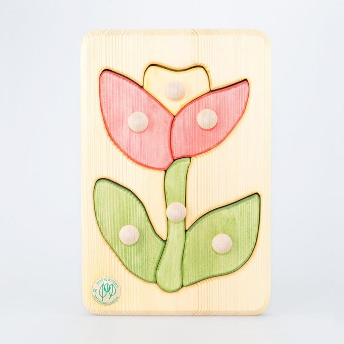 74001205 Drei Blatter Wooden Peg Puzzle - Flower