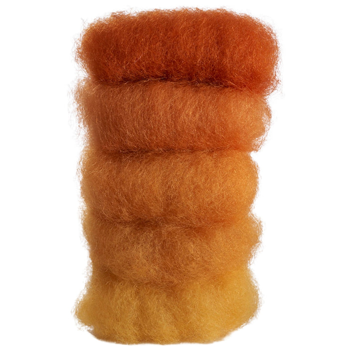 70446032 Gluckskafer Plant Dyed Wool Fleece Mixed Orange Tones 50g
