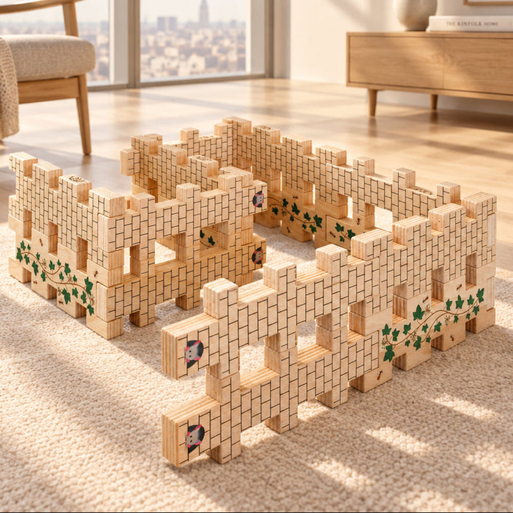 Regenbogenland Mouse Towers - Premium Interlocking Wooden Construction Set - Australia