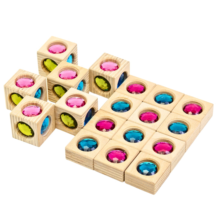 Regenbogenland Crystal Gem Blocks - Wooden Building Blocks Set - Australia