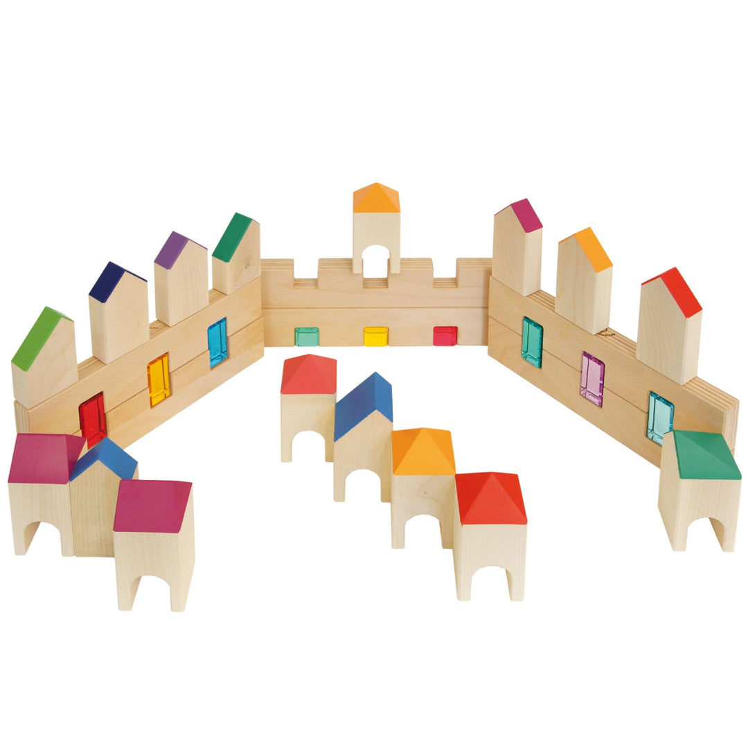 Regenbogenland Knights Castle - Premium Interlocking Wooden Construction Set - Australia