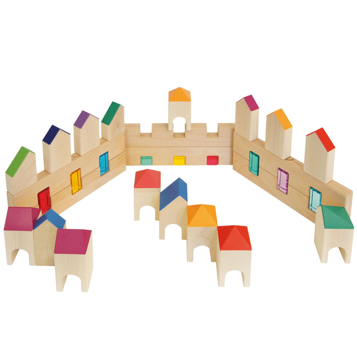 Regenbogenland Knights Castle - Premium Interlocking Wooden Construction Set - Australia