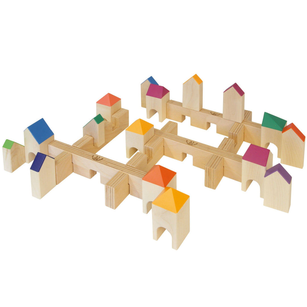 Regenbogenland Knights Castle - Premium Interlocking Wooden Construction Set - Australia