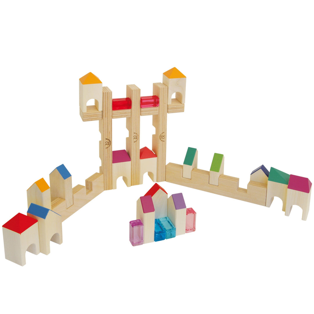 Regenbogenland Knights Castle - Premium Interlocking Wooden Construction Set - Australia