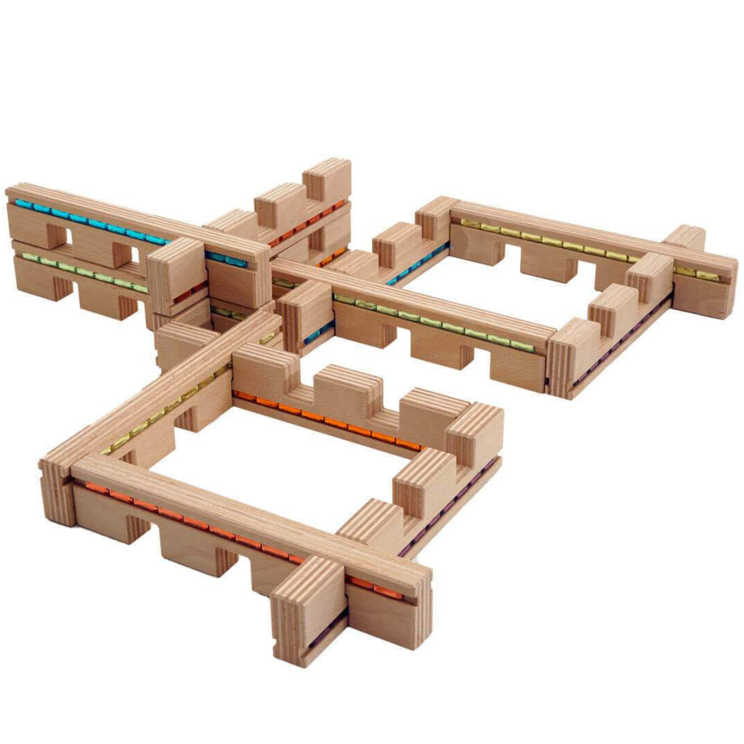 Regenbogenland Light Slats - Premium Interlocking Wooden Construction Set - Australia
