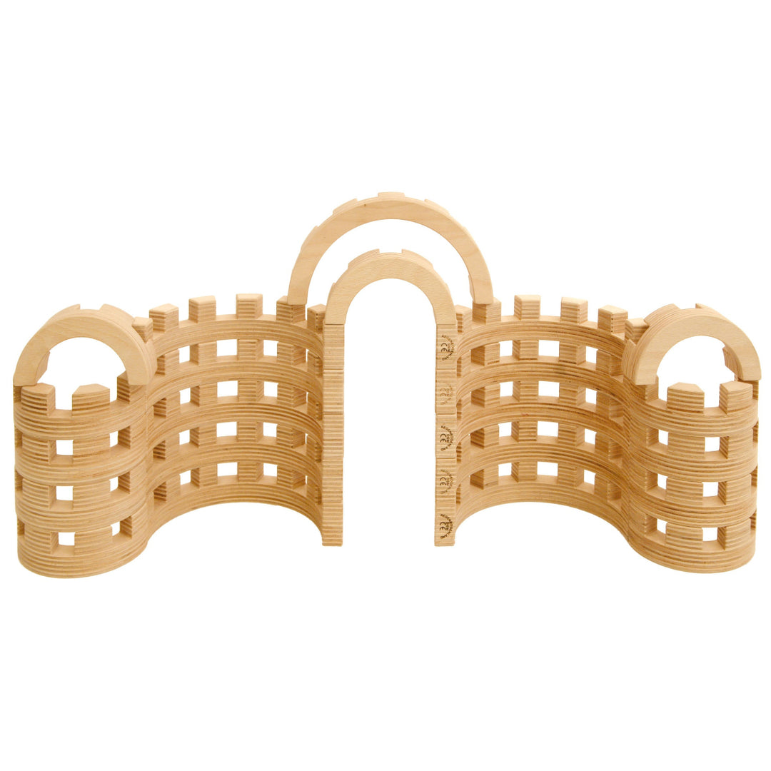 Regenbogenland Premium Interlocking Wooden Construction Set - Australia