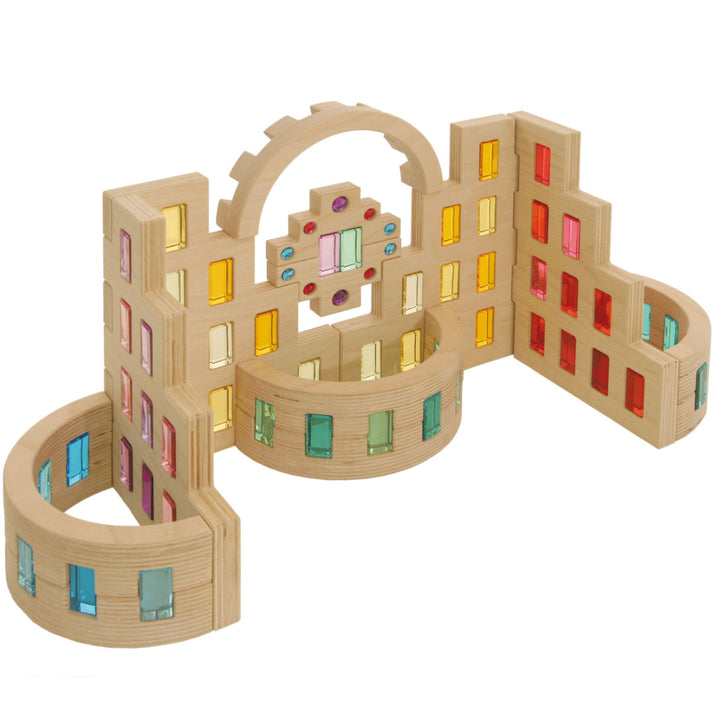 Regenbogenland Premium Interlocking Wooden Construction Set - Australia