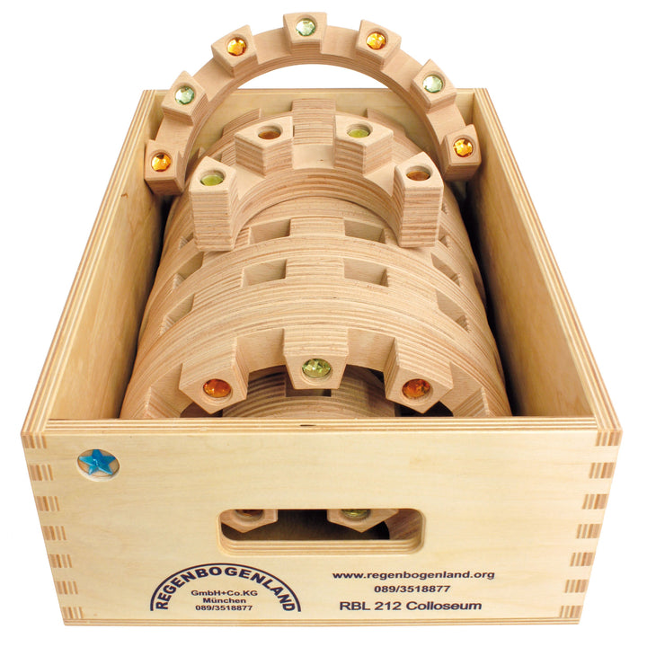Regenbogenland Colosseum - Premium Interlocking Wooden Construction Set - Australia