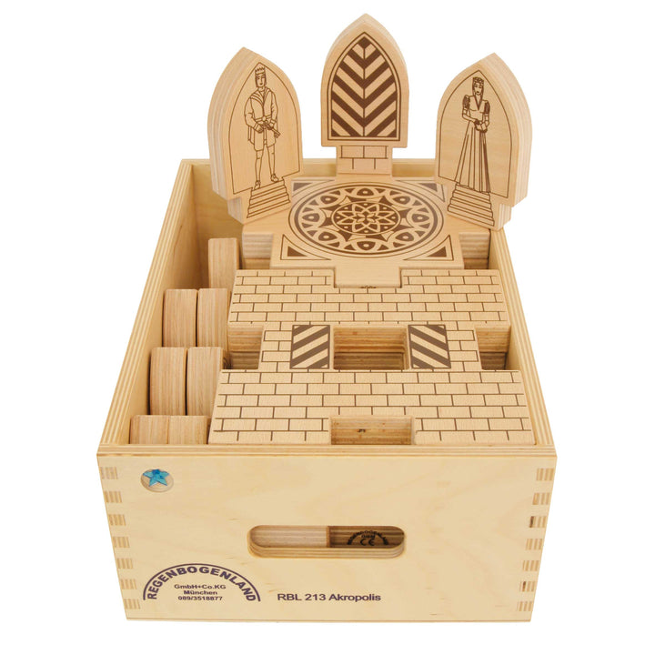 Regenbogenland Acropolis - Premium Interlocking Wooden Construction Set - Australia