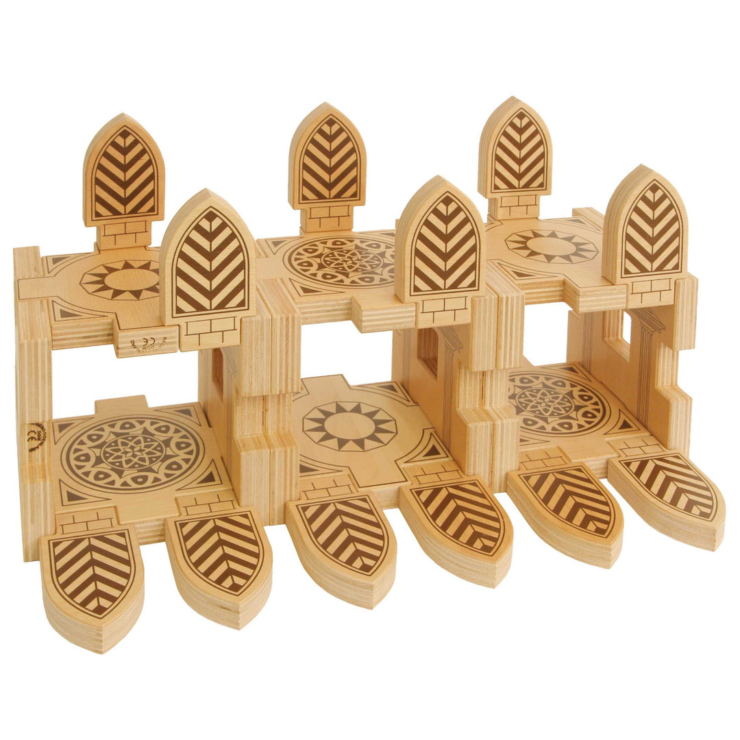 Regenbogenland Acropolis - Premium Interlocking Wooden Construction Set - Australia