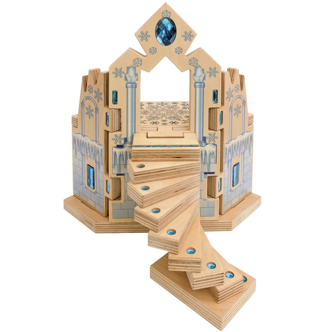 Regenbogenland Ice Palace - Premium Interlocking Wooden Construction Set - Australia