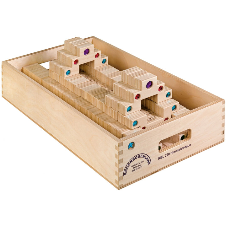 Regenbogenland Stairway to Heaven - Premium Interlocking Wooden Construction Set - Australia
