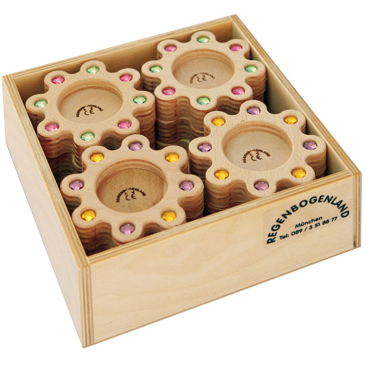 Regenbogenland Flower Garden - Premium Interlocking Wooden Construction Set - Australia