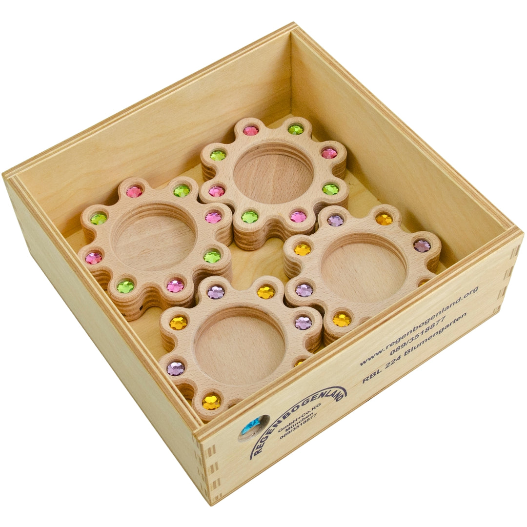 Regenbogenland Flower Garden - Premium Interlocking Wooden Construction Set - Australia