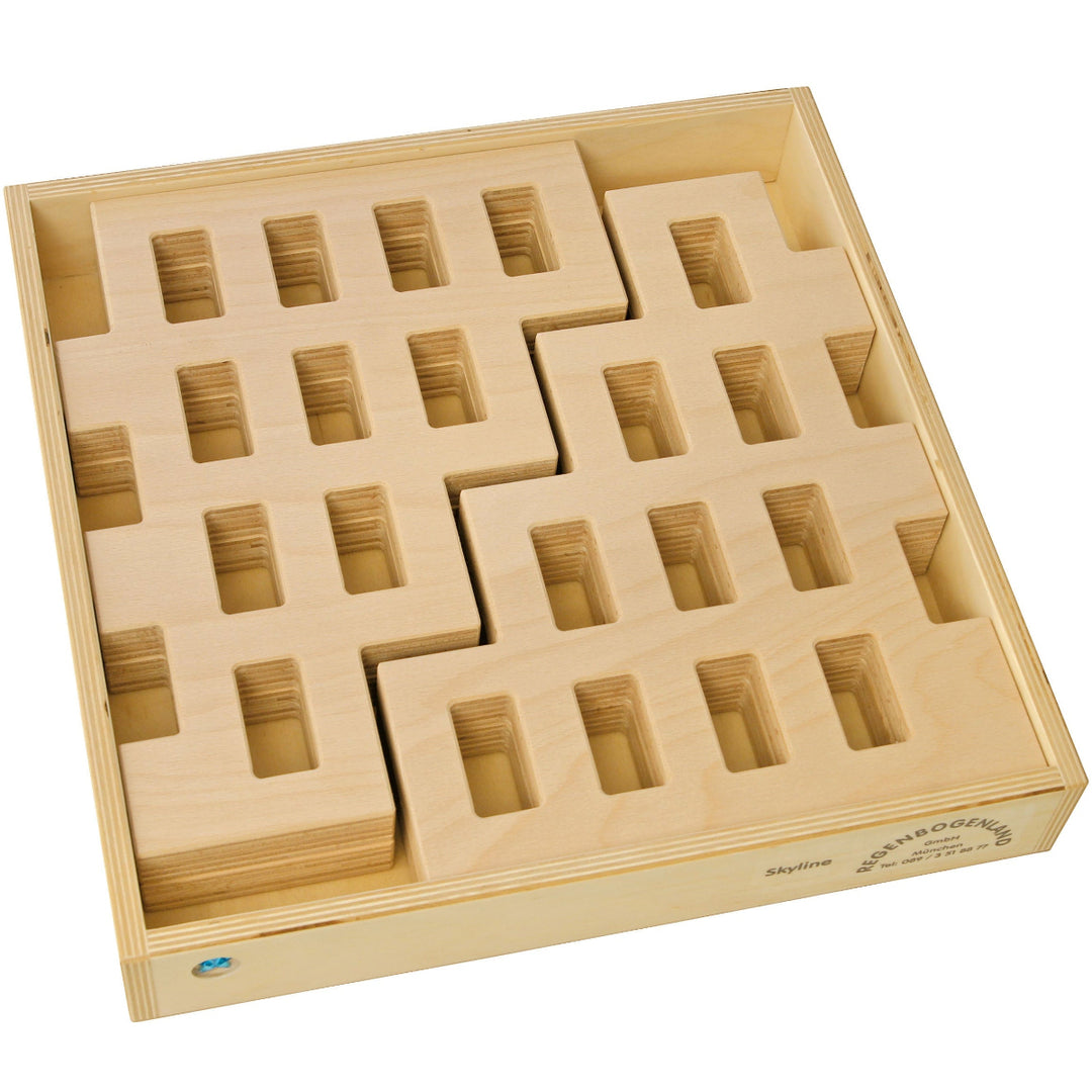 Regenbogenland Skyline - Premium Interlocking Wooden Construction Set - Australia