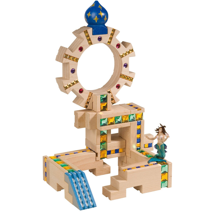 Regenbogenland Emerald Angles - Premium Interlocking Wooden Construction Set - Australia