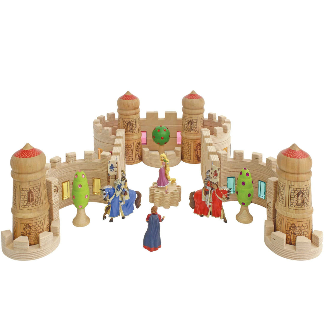 Regenbogenland Rapunzel's Tower - Premium Interlocking Wooden Construction Set - Australia