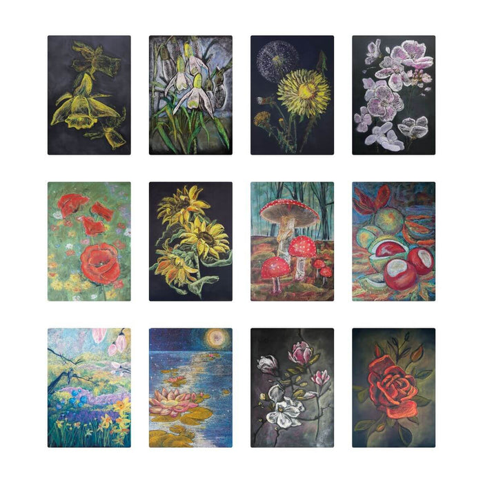 95504300 Chalkboard Art Cards - Flora Assortment 12 cards