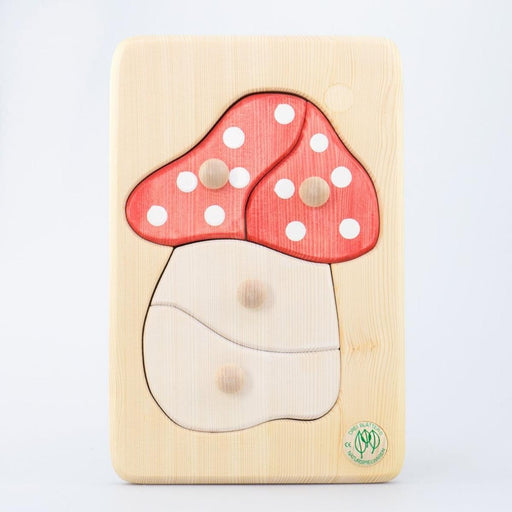 74001203 Drei Blatter Wooden Peg Puzzle - Mushroom