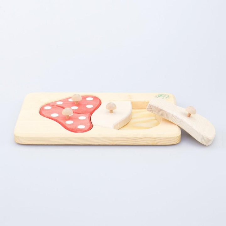 74001203 Drei Blatter Wooden Peg Puzzle - Mushroom