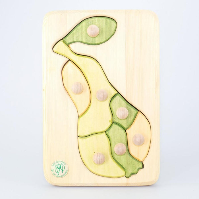 74001206 Drei Blatter Wooden Peg Puzzle - Pear