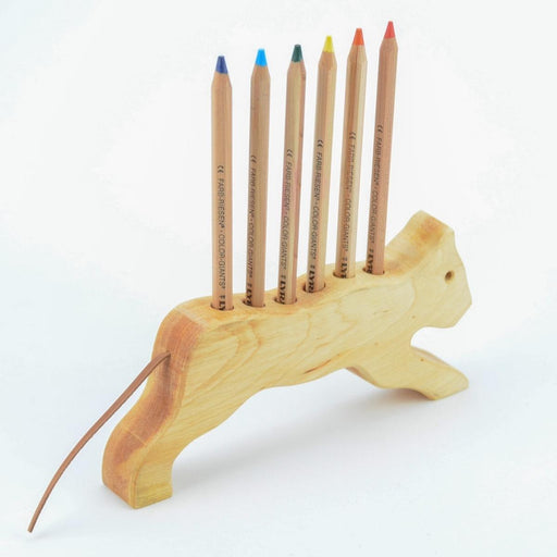 74001617 Drei Blatter Wooden Pencil Holder - Cat