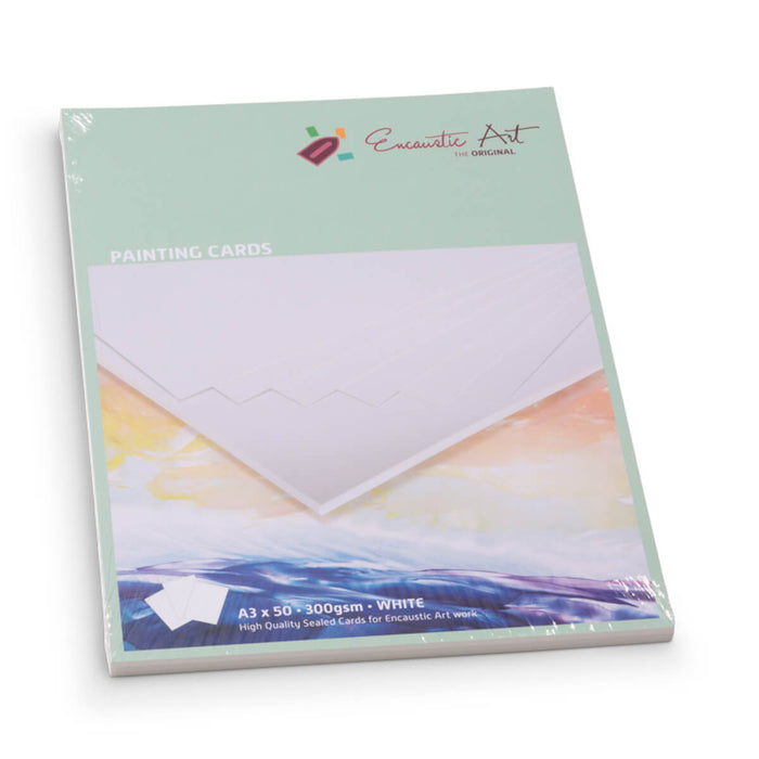 99537450 Encaustic Art Hot Wax Art Painting Card White Size A3x 50 Sheets
