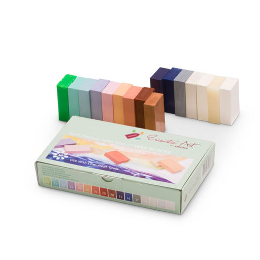 99535160 Encaustic Art Hot Wax Painting Blocks Assortment of 16 Blocks - Soft Pastels Selection