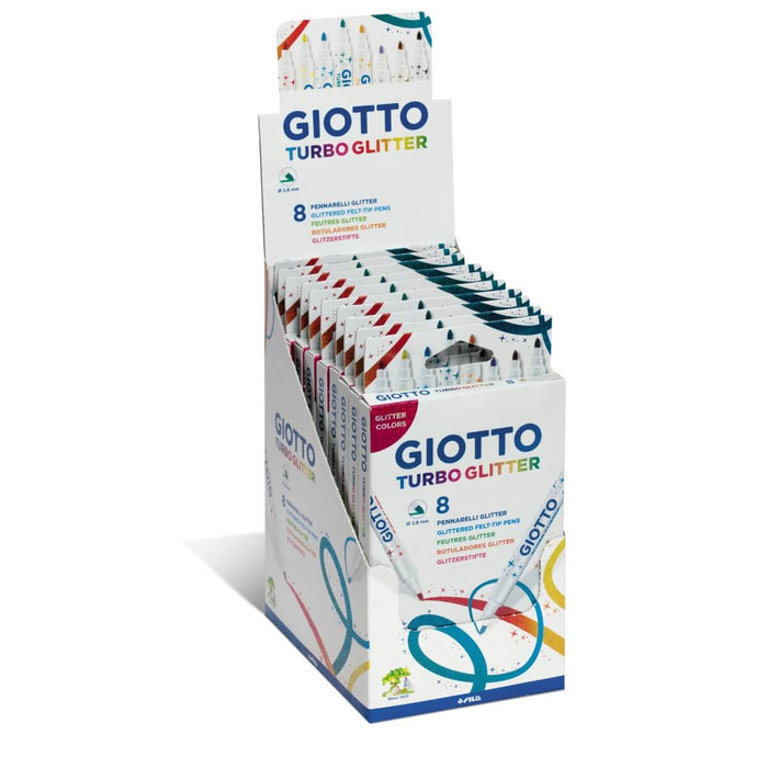 F425800 Giotto Turbo Glitter Hangable Cardboard 8 pcs in Display 10 boxes