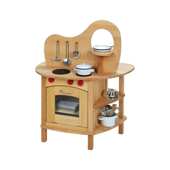 70428830 Gluckskafer Children's Wooden Kitchen Double-sided w Stove and Sink