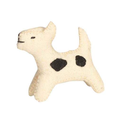 Gluckskafer Handmade Wool Felt Terrier Dog White 8 cm 70424041