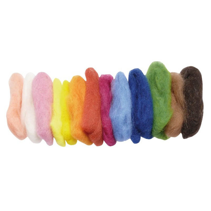 Gluckskafer Plant Dyed Wool Fleece (Marchenwolle) 50g pk of 15 Assorted Colours
