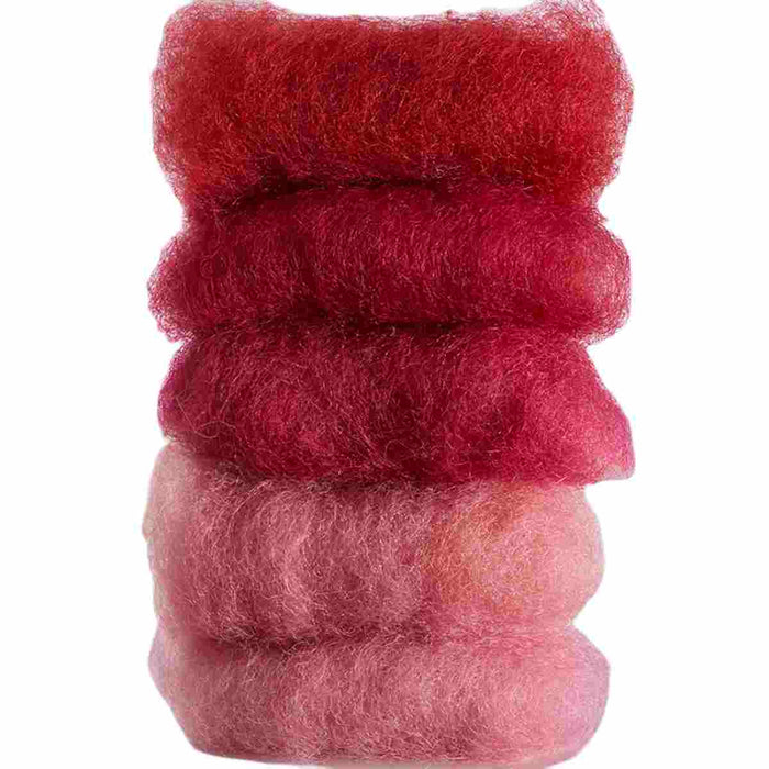 70446033 Gluckskafer Plant Dyed Wool Fleece Mixed Red Tones 50g