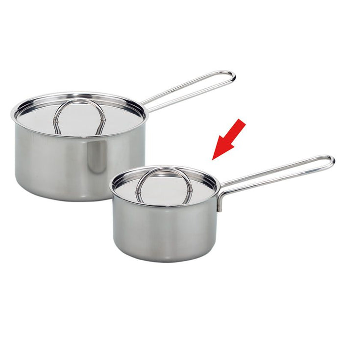 70430310 Gluckskafer Stainless Steel Play Pot Saucepan w Steel Lid + Handle 9cm