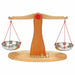 70428730 Gluckskafer Wooden Balance Scales w 5 Brass Weights 39cm