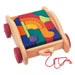 70423315 Gluckskafer Wooden Blocks - Car Pull Along Trolley w Blocks 17 blocks