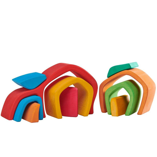 70423031 Gluckskafer Wooden Blocks - Tunnel House 10pcs